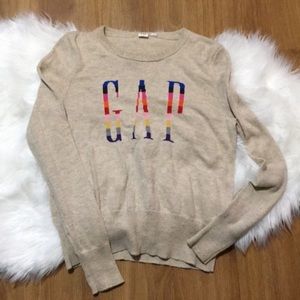 GAP RAINBOW LOGO SWEATER